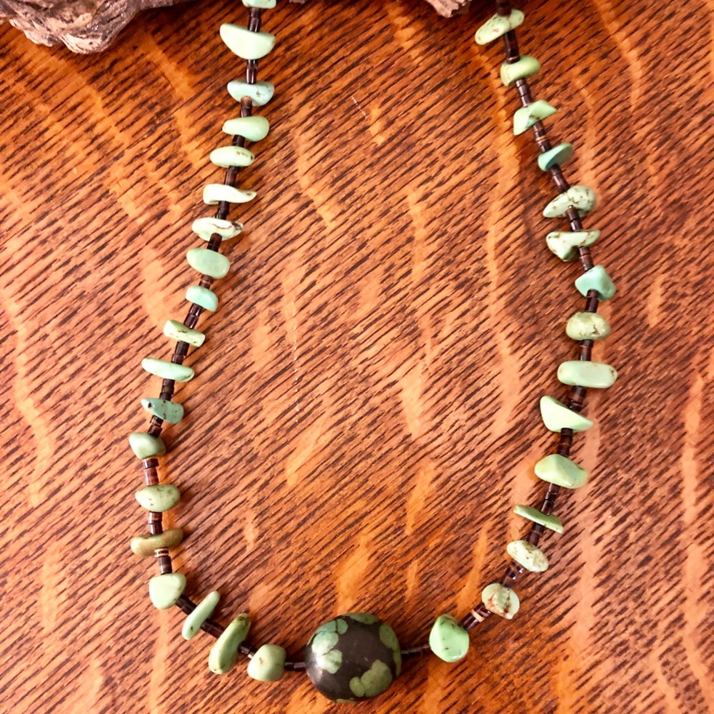 Native American Turquoise heishi necklace!